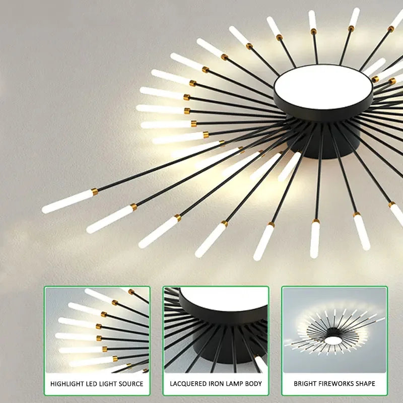 Creative Fan-shaped Rotating Living Room Light Lustre Home Decoration Bedroom LED Ceiling Lamp Modern Dining Room Pendant Lights