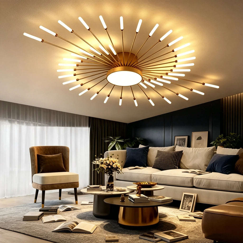 Creative Fan-shaped Rotating Living Room Light Lustre Home Decoration Bedroom LED Ceiling Lamp Modern Dining Room Pendant Lights