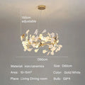 Nordic Luxury Ceramic Acrylic Ginkgo Leaf Chandelier Home Decor Hanging Light Fixture Living Dining Room Bedroom Pendant Lamp