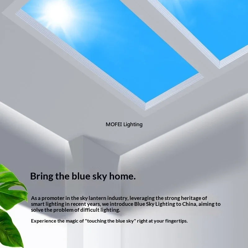 Modern Smart Integrated LED Ceiling Light Sky Blue Clouds Effect Daylight Simulation Kitchen Home Lighting Room Decor Fixture