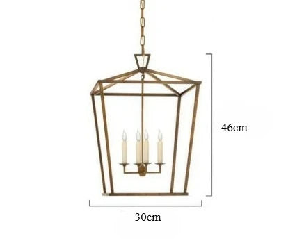 Retro American Gold Pendant LIght For Dining Room Chandelier Lighting Lustre Hanging Lamps Suspension Luminaire Lampen For Foyer