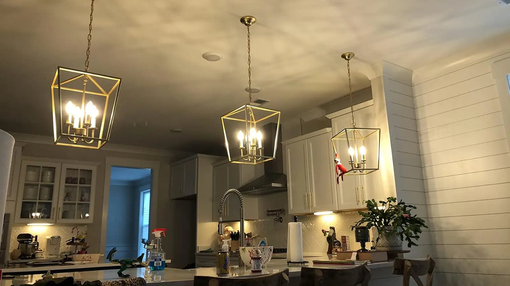 Retro American Gold Pendant LIght For Dining Room Chandelier Lighting Lustre Hanging Lamps Suspension Luminaire Lampen For Foyer