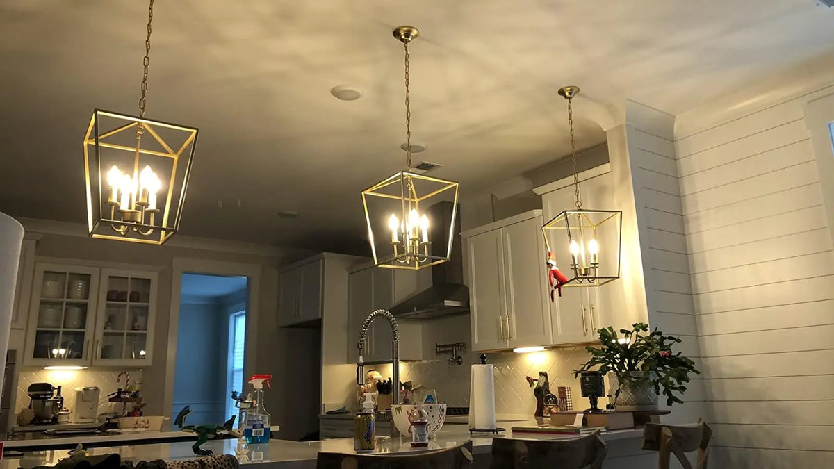 Retro American Gold Pendant LIght For Dining Room Chandelier Lighting Lustre Hanging Lamps Suspension Luminaire Lampen For Foyer